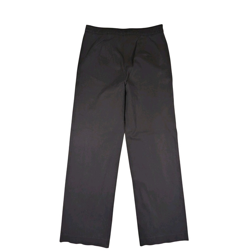 Weekend MaxMara Twill Knit Wide Leg Trousers Women Size 8 Flat Front Black